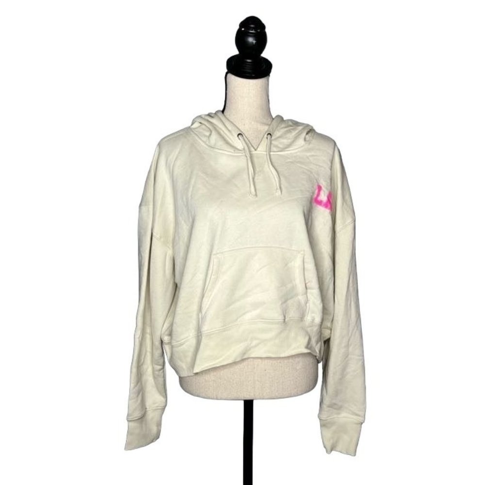 BP Cream Long Sleeve Cotton Blend Pullover Hoodie Women's Plus Size 1X
